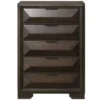 Wooden Chest With Dramatic Beveled Drawer Fronts, Espresso Brown - Brown - 5-drawer