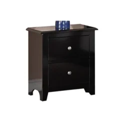 Nightstand With 2 Drawers Storage - Black