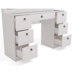 Boahaus Venus Modern Vanity, Glass Top, 07 Drawers - N/A - White-Crystal Knobs -Bed Frame Shop 39316f9d aa06 4ffe 98a1 193c43f8f29b