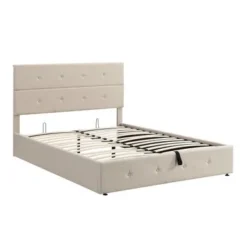 Nestfair Upholstered Platform Bed With Underneath Storage - Grey - Queen -Bed Frame Shop 3939a237 601a 4820 902f 5e97440c727a