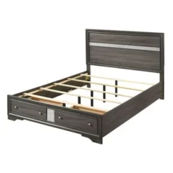 Bara Contemporary Grey Solid Wood Storage 3-Piece Platform Bedroom Set By Silver Orchid - Queen -Bed Frame Shop 39ad71d3 88c2 4bff bc69 8a2e4e648be2