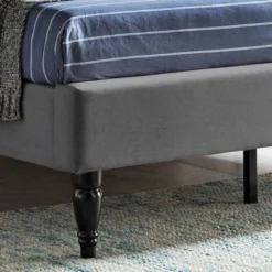Merribee Contemporary Upholstered Queen Bed Frame With Turned Legs By Christopher Knight Home - Charcoal Gray -Bed Frame Shop 3a71b6b8 96b3 44aa 8eac 0ac56668d2c3