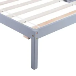 Wood Platform Bed Twin Size Platform Bed With Headboard - White -Bed Frame Shop 3a89e655 49d3 4d7d b614 924910b39b4f
