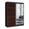 Aria High Gloss 2-door Modern Wardrobe With Mirror - Wenge-47"