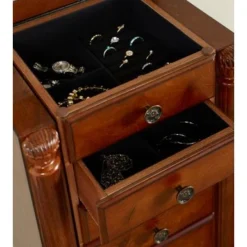 Brenna Jewelry Armoire Cherry -Bed Frame Shop 3afc3ee8 a577 43a6 abaa ec7eb8e52e36