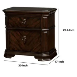 Two Drawer Solid Wood Nightstand With Clipped Corner, Espresso Brown - 2-drawer -Bed Frame Shop 3ba4993e 747c 4264 95b8 e491a8d38651