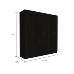 FM Furniture Guajira Six Door Armoire, Three Cabinets, And Hidden Drawer Shoes - Black/White -Bed Frame Shop 3d395fc2 5c2f 4467 a52c 98a14fd5d3e5