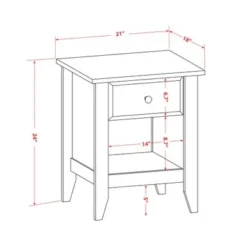 2-Piece Granbury Bed Set - Dark Brown Faux Leather Bed With Black Legs - Distressed Jacobean End Table (Bed Size Option) - GB25F-1GA07 -Bed Frame Shop 3e037e3a de3c 4b46 89cf 16f945e3825a