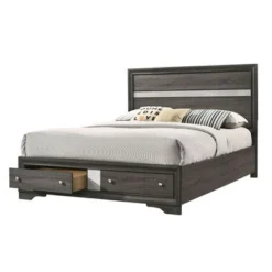 Bara Contemporary Grey Solid Wood Storage 3-Piece Platform Bedroom Set By Silver Orchid - Queen -Bed Frame Shop 3e58ec72 d3a9 4509 9500 7d4ce6912c0e