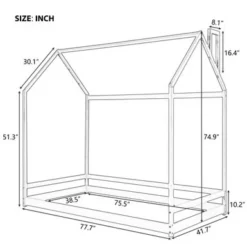 Nestfair Twin Size House Bed Wood Bed - Natural -Bed Frame Shop 3ec278b7 aa01 4cbf 84cb a0a4f85c9ad0
