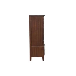 5 Drawer Wooden Chest With Chamfered Legs, Dark Brown - Brown - 5-drawer -Bed Frame Shop 3eea65ea b42d 4c5a adee 083b4a3ce299
