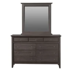 Nine Drawer Dresser With Floating Top And Metal Drawer Pull, Gray -Bed Frame Shop 3eee12dd 90f1 4f93 9ef0 d684096567f5