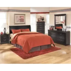 Black Huey Vineyard Queen Sleigh Headboard 5 Black Huey Vineyard Queen Sleigh Headboard -Bed Frame Shop 3f182053 d3bf 46e2 8a82 5de16850c064