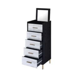 5 Drawers Jewelry Armoire With Mirror - Black/Silver/Gold -Bed Frame Shop 3f3788d2 0da7 4dff aeca bb65d92deaca