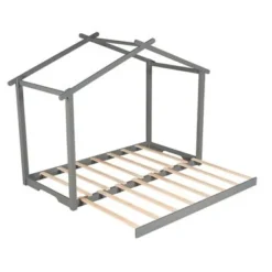 Merax Twin XL/King Size House Platform Bed With Trundle - White -Bed Frame Shop 3f9da2c2 e7b9 4618 8d32 0770cd4c524a