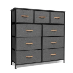 VredHom Extra Wide 9 Drawers Fabric Dresser Storage Organizer - Grey - 9-drawer -Bed Frame Shop 3faf9f1c 80ae 43f1 9460 4c5501a3b565