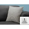 Pillows/ 18 X 18 Square/ Insert Included/ Decorative Throw/ Accent/ Sofa/ Couch/ Bedroom/ Polyester/ Hypoallergenic/ Grey/ Black/ Modern