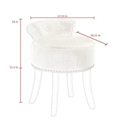 Copper Grove Meghri Velvet Vanity Stool - Grey -Bed Frame Shop 4054b66a 181f 441a b648 5d7ea97e4269