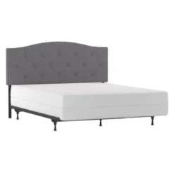 Living Essentials By Hillsdale Provence Upholstered Arch Adjustable Tufted Headboard With Frame - Glacier Gray - King -Bed Frame Shop 41333336 8073 47c7 9555 ba1dfe76c91c