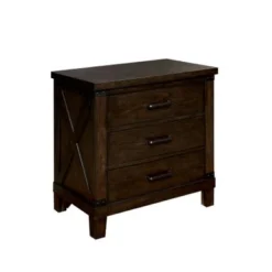 Epona Rustic Dark Walnut Wood 2-Piece Panel Bed And Nightstand Set By The Gray Barn - Eastern King -Bed Frame Shop 41623237 086b 44cd a946 0ff16cafcff4