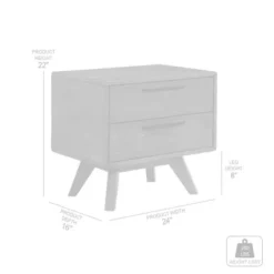 Astoria Oak 2 Drawer Nightstand