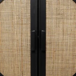 Black Wood Geometric Cane Front 1 Shelf And 2 Doors Geometric Cabinet - 16 X 36 X 43 - 16 X 36 X 43 - Wood - Black -Bed Frame Shop 4226b660 9d1d 443f a96a da1fca97c9c1