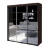 Strick & Bolton Suger 3-door Mirrored Armoire - Wenge
