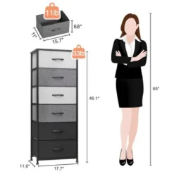 Crestlive Products Vertical Dresser Storage Tower With Wood Top - Light Gray - 6-drawer -Bed Frame Shop 42c79b54 0a18 4df7 8a3e 93f4daecbd5b