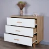 Clihome Three Drawer Storage Cabinet Bedside Table - White