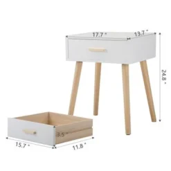 White Nightstand With One Drawer,Set Of 2 - White -Bed Frame Shop 441758dd 2380 44ff 9782 948d7deaa5f3