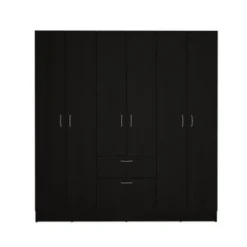 FM Furniture Guajira Six Door Armoire, Three Cabinets, And Hidden Drawer Shoes - Black/White -Bed Frame Shop 446b2f56 4290 499c b2b1 eaaa185ff6db
