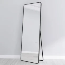 Nestfair Bedroom Mirror Wall-Mounted Mirror Dressing Mirror With Aluminum Alloy Frame - Black -Bed Frame Shop 45757b38 6276 4729 b758 01dd0c2f6971