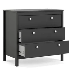 Porch & Den Madrid 3 Drawer Chest - Black Matte -Bed Frame Shop 457b62e9 37de 4a72 832a d0bdc2fafa85