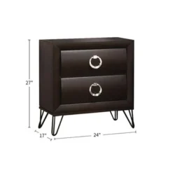 2 Drawers Wooden Nightstand In Dark Merlot Finish - Dark Merlot - 2-drawer -Bed Frame Shop 45f904fe 8920 438a 91e9 ecb814d7a02f