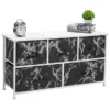 Porch & Den Andrea Black Marble Fabric/ White Wood 5-drawer Dresser - 5-drawer