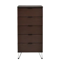 Norcross 5 Drawer Dresser By Christopher Knight Home - Walnut/ Matte Black - 5-drawer