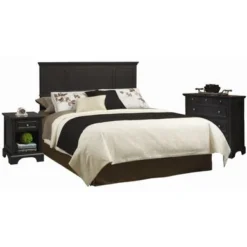 Copper Grove Oastler 3-Piece Queen/Full Headboard Night Stand And Chest Set - Black - Queen - 3 Piece