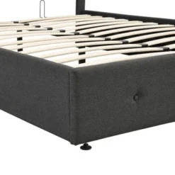 Nestfair Upholstered Platform Bed With Underneath Storage - Grey - Queen -Bed Frame Shop 49bcf730 b611 473a a2cf 9c08e8419145