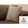 Pillows/ 18 X 18 Square/ Insert Included/ Decorative Throw/ Accent/ Sofa/ Couch/ Bedroom/ Polyester/ Hypoallergenic/ Brown/ Modern