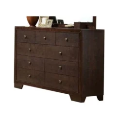 Acme Furniture Ireland Brown Faux Leather 4-Piece Espresso Bedroom Set - Eastern King -Bed Frame Shop 4a463300 0ec8 4ee9 a215 bbf34f2b9318