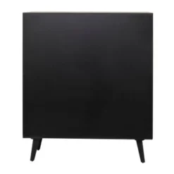 Black Wood Geometric Cane Front 1 Shelf And 2 Doors Geometric Cabinet - 16 X 36 X 43 - 16 X 36 X 43 - Wood - Black -Bed Frame Shop 4a6a6d58 e6a0 4da0 94e3 46f9264471f9