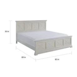 The Gray Barn 3-Piece Riverbone X-detail King Bed, Nightstand, And Chest Set - White - King - 3 Piece -Bed Frame Shop 4aa7e494 19a3 4cbf bb87 80393042ccbf