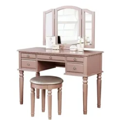 Vanity Set With Tri-Fold Mirror - Black -Bed Frame Shop 4abd3a7f db2a 492c ab09 f5f8789b34e1