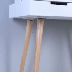 White Wooden Mirror Vanity Desk Makeup Table - 31.5 X 19.7 X 34.3 - White -Bed Frame Shop 4b9f4e90 a00a 4122 a023 485755870f53