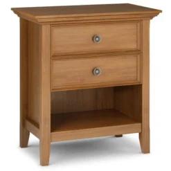 WYNDENHALL Halifax SOLID WOOD 24 Inch Wide Bedside Nightstand Table - Natural Aged Brown -Bed Frame Shop 4bb11e97 b0d6 4ce9 936e 7b4022fe1c32
