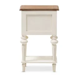 Baxton Studio Helios French Provincial Style Weathered Oak And White Wash Distressed Finish Wood Two-Tone Nightstand - Nightstand-White/Natural -Bed Frame Shop 4bd284b3 765c 4354 94a0 536773e9f5e9