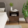 Bell Modern 1 Drawer Wood Nightstand With Shelf - Charcoal