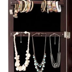 Jewelry Storage Mirror Cabinet Can Be Hung On The Door Or Wall - Brown -Bed Frame Shop 4cd69139 ac51 43d4 afe7 8ffa5991e782