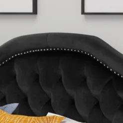 Killian Glam Velvet Full/Queen Headboard By Christopher Knight Home - Black -Bed Frame Shop 4d7de3a4 85bd 4525 80e0 b28bdfa8746a