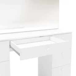 Boahaus Artemisia Modern Vanity, 7 Drawers, Large Mirror - White-Crystal Knobs -Bed Frame Shop 4de12500 461a 4e47 8c87 002639e3a490